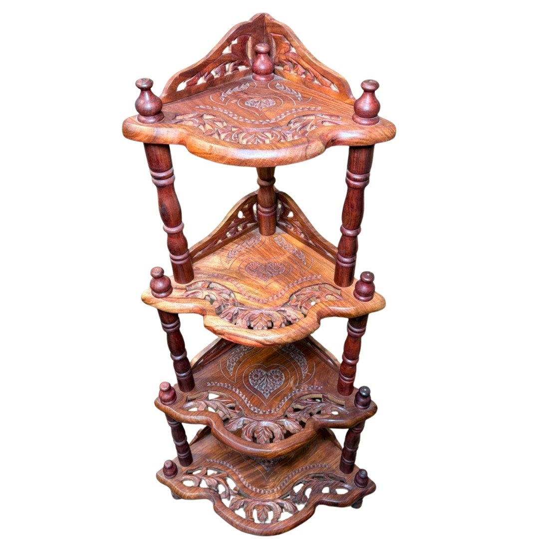 Handcrafted  Sheesham Wood Antique Corner Stand