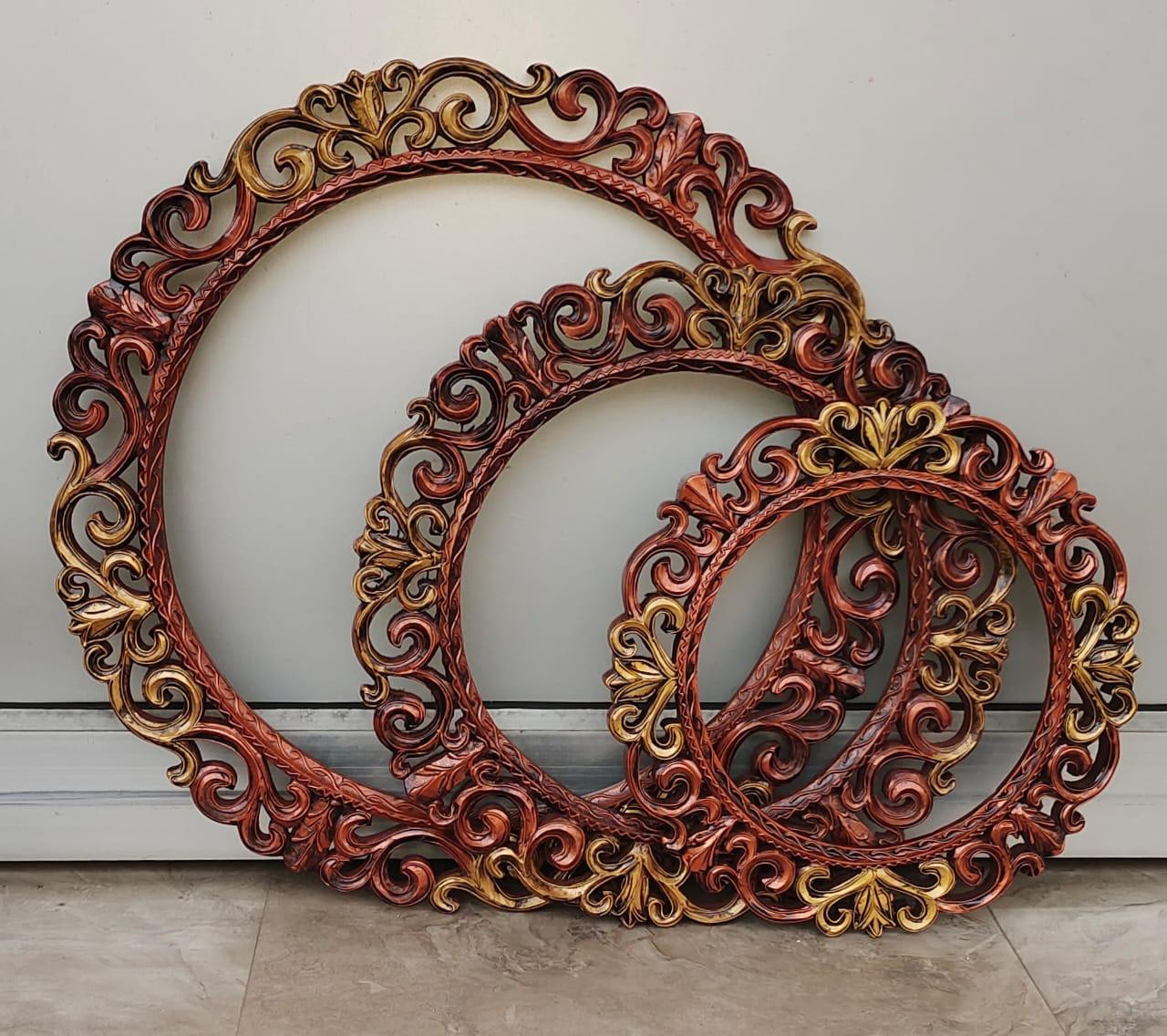 Handcrafted Ornate Wooden Decorative Frame (Set of 3 / Individual Sizes)