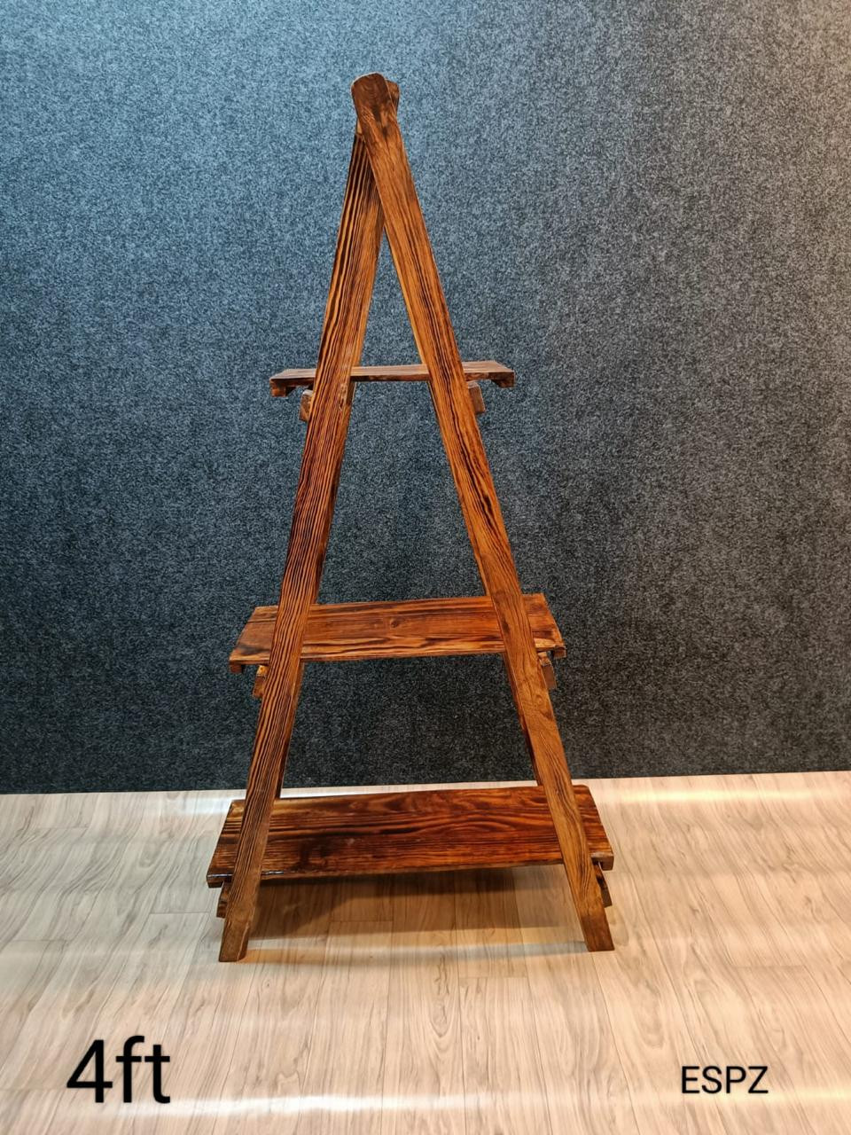 Handcrafted Wooden Ladder Shelf Stand (4 ft)