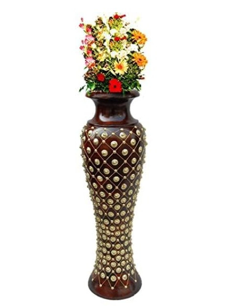 Handcrafted Sunburst Floral Wooden Wall Clock